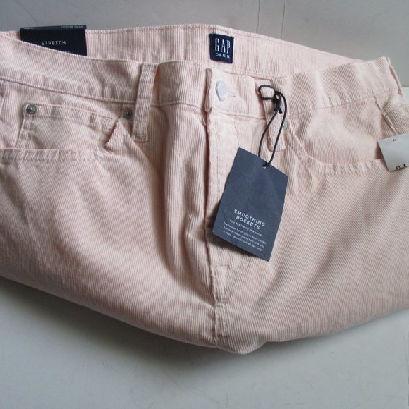 *GAP 1969 Denim Pale Pastel Peach PInk Corduroy High Rise True Skinny Jeans - Picture 4 of 6